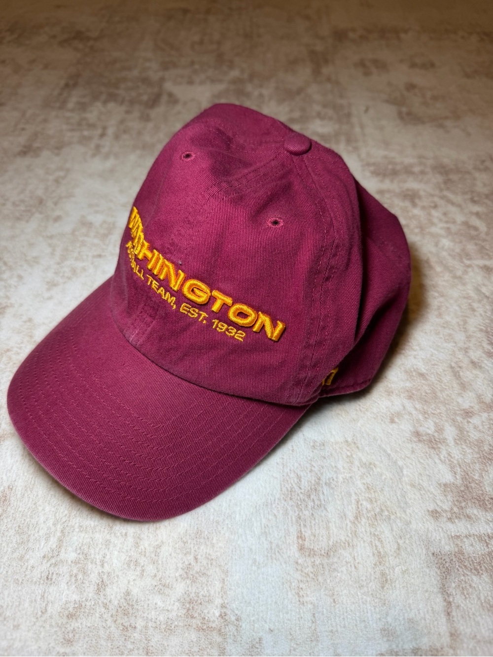 Washington Football Team Burgundy Yellow Adjustable Baseball Cap - Picture 2 of 9
